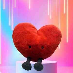 Retired Jellycat Amuseables Red Heart Plush-Size‎ Large
